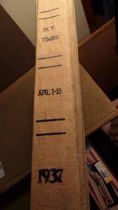lot 5469 image: 1937 NY Times Newspaper Book