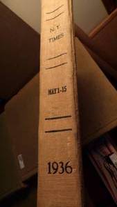 lot 5470 image: 1936 NY Times Newspaper Book