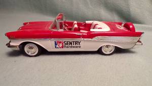 lot 5491 image: 1957 Chevy Convertible Die Cast Bank wContinental Kit