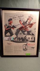 lot 5541 image: Framed Vintage Magazine Ads - Rare 1942 WWII Ad