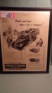 lot 5552 image: Framed Vintage Magazine Ads