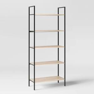 lot 3210 image: 72 Loring 5 Shelf Ladder Bookcase, Vintage Oak - Project 62