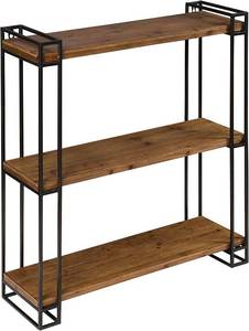 lot 3243 image: Kate and Laurel 211959 Lintz Modern Industrial Wood with Metal Frame Floating Wall 3 Shelves Rustic Brown