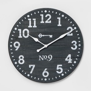 lot 3246 image: 26 Farmhouse Wall Clock Blue - Threshold