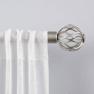 lot 3248 image: Ogee 1 Curtain Rod and Coordinating Finial Set, Matte Silver - Exclusive Home