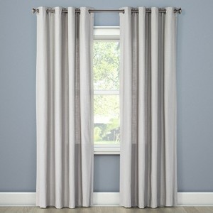 lot 3265 image: Natural Solid Curtain Panel 54 x 84, Gray - Threshold