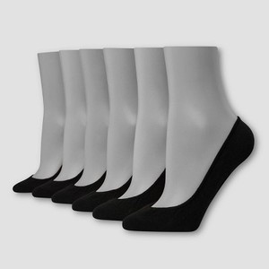 lot 4003 image: Hanes No-Show Liner Socks, Black - 2 Pair