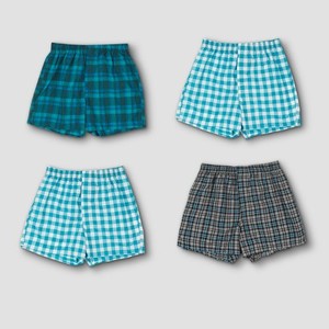 lot 4000 image: Hanes Premium Mens 5pk Woven Boxer Briefs, Large - BlueRed Plaid Green Plaid