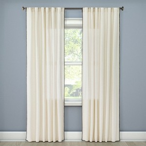 lot 4011 image: Stitched Edge Curtain Panel, 54 x 84,  White - Threshold