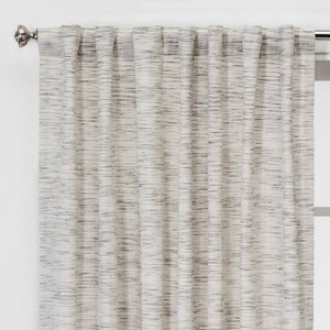 lot 4013 image: Striation Herringbone Light Filtering Curtain Panel, 84 x 54, WhiteGray - Project 62