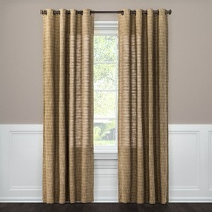 lot 4009 image: Weave Textured Light Filtering Window Curtain Panels, 54 x 84, Brown - Threshold