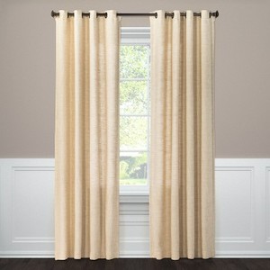 lot 4012 image: Weave Textured Light Filtering Window Curtain Panels, 54 x 84, Cream - Threshold