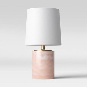 lot 4033 image: Clear Resin Accent Lamp Pink - Project 62