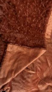 lot 4018 image: Thro By Marlo Lorenz Rachelle Ruffle Faux Fur Decorative Throw Blanket, Umber