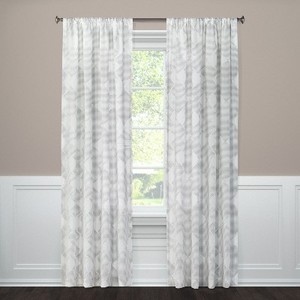 lot 4046 image: Clipped Sheer Curtain Panel, Radiant Gray (54x84) - Threshold