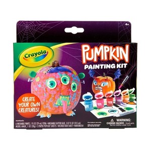 lot 4106 image: Set of 2 Crayola Halloween Painting Craft Kits - Unicorn Pumpkin, Bat Pumpkin