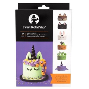 lot 4119 image: Sweet Tooth Fairy Cake Toppers Cake Face Kit (Black) and Wilton Candy Melts (Black)