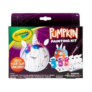 lot 4105 image: Set of 2 Crayola Halloween Painting Craft Kits - Unicorn Pumpkin, Bat Pumpkin