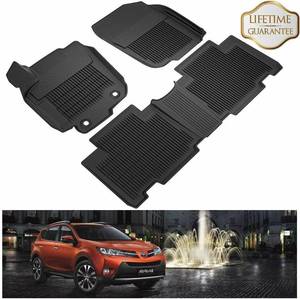 lot 13354 image: KIWI MASTER Floor Mats Compatible for 2013-2018 Toyota RAV4 All Weather 1st & 2nd Black Front Rear Row Liners Full Set (Non-Hybrid or Electric)