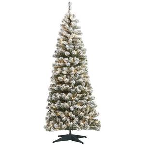 lot 13377 image: alcove 6 Prelit Flocked Pop-Up Christmas Tree