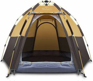 lot 13385 image: Toogh 3-4 Person Camping Tent Backpacking Tents Hexagon Waterproof Dome Automatic Pop-Up Outdoor Sports Tent Camping Sun Shelters