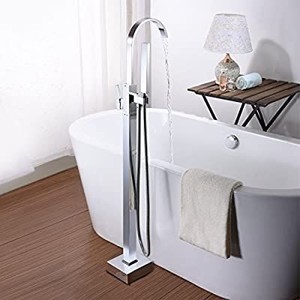 lot 13396 image: Chrome Floor Mounted Faucets