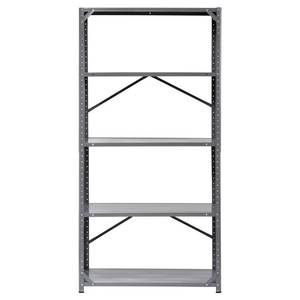 lot 13397 image: Muscle Rack 36 W x 16 D x 72 H 5-Shelf Steel Commercial Shelving Unit, 500 lb Capacity, Gray