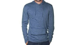 lot 13441 image: StraightFaded Mens Lightweight Marled Hoodie - Denim Blue - Size 5XLarge