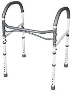 lot 13459 image: arex Toilet Safety Rails - Toilet Handles for Elderly and Handicap - Home Health Care Equipment Toilet Safety Frame