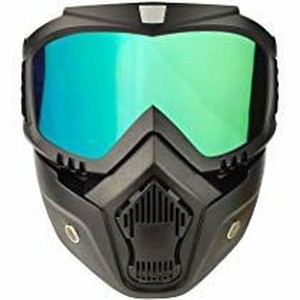lot 13492 image: Motorcycle Goggles Mask Detachable, Vintage Open Face Helmet Mask Detachable Sunglasses Protect Padding Ski Motocross Goggles Harley Helmet Sunglasses, Road Riding UV Motorbike Glasses