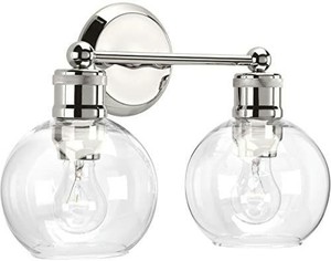 lot 13498 image: Progress Lighting P300050-104 2-100W MED Bath Bracket, Brushed Nickel