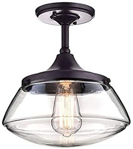 lot 13510 image: CLAXY Ecopower Vintage Metal Glass Ceiling Light 1-Lights Pendant Lighting Chandelier