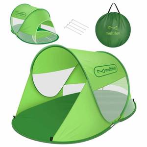 lot 13520 image: multifun UPF 50 Easy Pop Up Beach Tent, Large 3-4 Person Sun Shelter, Instant Sunshade, Waterproof Portable Beach Shade, Windproof Sport Umbrella, Easy Setup, Picnics, Hiking, Camping, Fishing