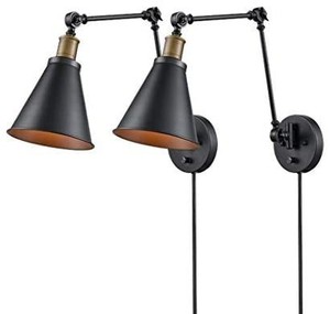 lot 13532 image: Antique Brass Swing Arm Wall Light
