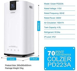 lot 13535 image: Colzer 70 Pints Portable Dehumidifier