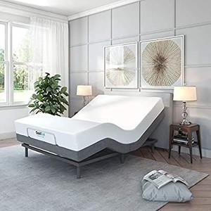 lot 22920 image: Classic Brands Adjustable Comfort Upholstered Adjustable Bed Base with Massage, Wireless Remote, Three Leg Heights, and USB Ports-Ergonomic Full