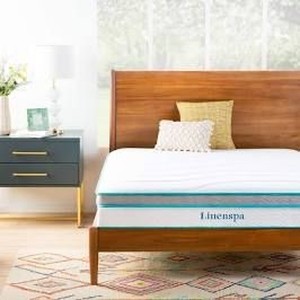 lot 22937 image: Linenspa 10 Inch Memory Foam and Innerspring Hybrid Mattress - Medium Feel - Queen