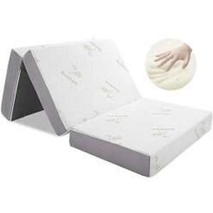 lot 22938 image: Folding Mattress, Inofia Memory Foam Tri-fold Mattress with Ultra Soft Removable Bamboo Cover Washable, Non-Slip Bottom & Breathable Mesh Sides - Queen 6-Inch