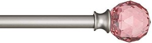 lot 22942 image: AmazonBasics Decorative 58  Curtain Rod with Faceted Ball Finials, 86  - 120 , Pink