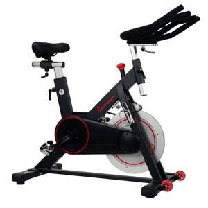 lot 22945 image: Sunny Health & Fitness Magnetic Belt Drive Indoor Cycling Bike with High Weight Capacity and Tablet Holder - SF-B1805