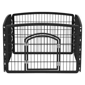 lot 22950 image: IRIS 24 Exercise 4 Panel Pet Playpen with Door, Black