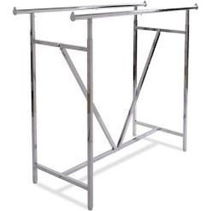 lot 22961 image: Econoco - Adjustable Heavy Duty Double Bar, Retail Clothing Rack, Rectangular Hangrail Rack wV-Brace