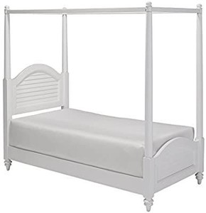 lot 22977 image: Bermuda White Brushed Canopy Twin Bed Footboard by Home Styles