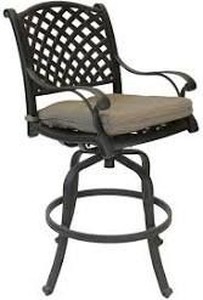 lot 22978 image: (1) K&B PATIO LD1031-7 Nassau Barstool, 30  H, Antique Bronze, Some Parts May Be Missing