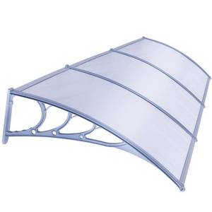 lot 22989 image: Polycarbonate Window Door Awning, Brown w Black Brackets
