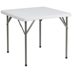 lot 22992 image: Flash Furniture DAD-YCZ-86-GG Square Granite Plastic Folding Table, 34-Inch, White