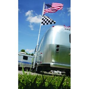 lot 23602 image: Camco 51600 20 Flagpole Telescoping with Foot and US Flag