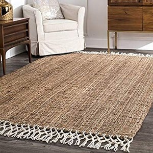 lot 23611 image: nuLOOM Raleigh Hand Woven Wool Rug, 6 x 9, Natural