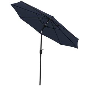 lot 23612 image: Sunnydaze 9 Foot Aluminum Outdoor Patio Umbrella with Tilt & Crank, Navy Blue