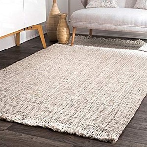 lot 23628 image: nuLOOM Natura Collection Chunky Loop Jute Rug, 3 x 5, Off-white